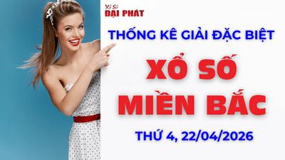 Thống Kê Giải Đặc Biệt Miền Bắc Hôm Nay Thứ 4 Ngày 22/04/2026